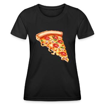 Lustiger Pizzaflüsterer Feinschmecker Pizzastück - Frauen Funktions-T-Shirt - Schwarz - Vorne - AI Model Female 172 light (172cm)
