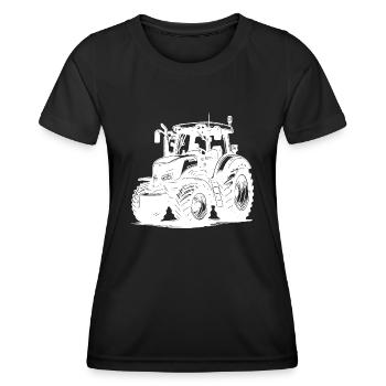 Große Hektar Schlepper Landmaschinen Traktor - Frauen Funktions-T-Shirt - Schwarz - Vorne - AI Model Female 172 light (172cm)