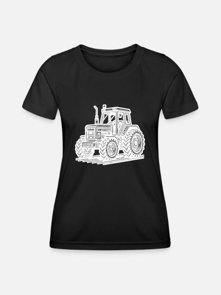 Tracteur d’hectare de machines agricoles Tracteur de terrain - T-shirt sport Femme - noir