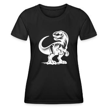 Mignon petit enfant Raptor dinosaure - T-shirt sport Femme - noir - Devant - AI Model Female 172 light (172cm)