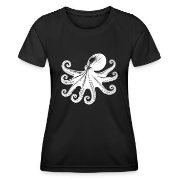 Grande pieuvre à huit bras - T-shirt sport Femme - noir - Devant - AI Model Female 172 light (172cm)