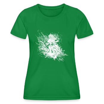 Motorcyclist off-road riding - Women's Functional T-Shirt - kelly green - Front - AI Model Female 172 dark (172cm)