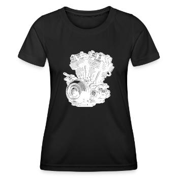 Moteur de cylindre de ventilateur de cylindre de bloc moteur de moto - T-shirt sport Femme - noir - Devant - AI Model Female 172 light (172cm)