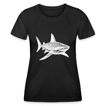 Grand requin tigre Vintage requin animal préféré - T-shirt sport Femme - noir - Devant - AI Model Female 172 light (172cm)