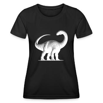 Dinosaure dinosaure dinosaure brachiosaure massif - T-shirt sport Femme - noir - Devant - AI Model Female 172 light (172cm)