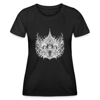 Temple classique de la Thaïlande - T-shirt sport Femme - noir - Devant - AI Model Female 172 light (172cm)