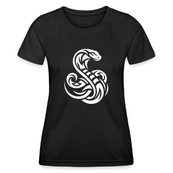 Giftiges Schlangen Tattoo - Frauen Funktions-T-Shirt - Schwarz - Vorne - AI Model Female 172 light (172cm)