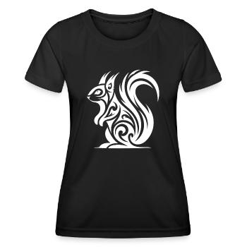 Süsses Eichhörnchen in Tattoo Style - Frauen Funktions-T-Shirt - Schwarz - Vorne - AI Model Female 172 light (172cm)