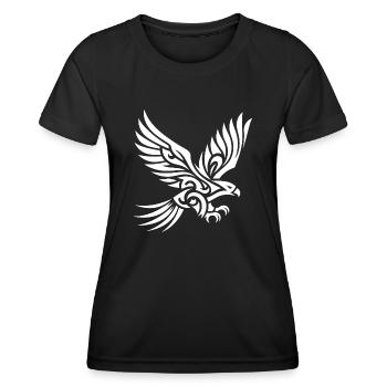 Élégant bel aigle sur d’énormes ailes - T-shirt sport Femme - noir - Devant - AI Model Female 172 light (172cm)