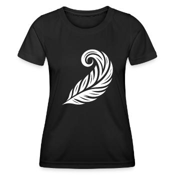 Stylo à encre incurvé - T-shirt sport Femme - noir - Devant - AI Model Female 172 light (172cm)
