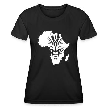 Afrique Continent Masques Bijoux Tatouage - T-shirt sport Femme - noir - Devant - AI Model Female 172 light (172cm)