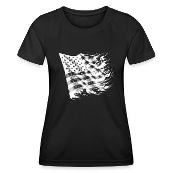 USA Flag Vintage Tattoo Style - Women's Functional T-Shirt - black - Front - AI Model Female 172 light (172cm)
