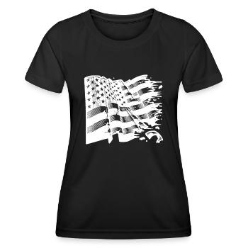 USA Flagge Tattoo Style - Frauen Funktions-T-Shirt - Schwarz - Vorne - AI Model Female 172 light (172cm)