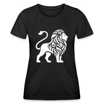 Elegant tattoo lion with powerful mane - Women's Functional T-Shirt - black - Front - AI Model Female 172 light (172cm)