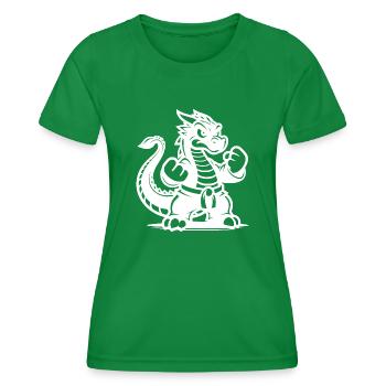 Sportlicher Karate Drache Cartoon Style - Frauen Funktions-T-Shirt - Kelly Green - Vorne - AI Model Female 172 dark (172cm)
