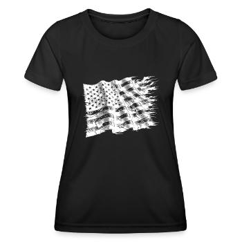 Vintage USA Flag Tattoo Style - Women's Functional T-Shirt - black - Front - AI Model Female 172 light (172cm)