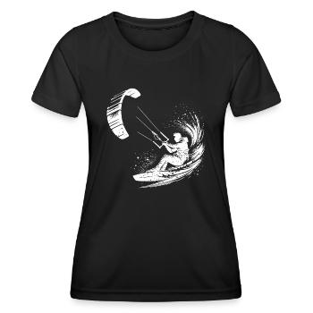 Kite Surfer Splash Water Splash with Kite - Women's Functional T-Shirt - black - Front - AI Model Female 172 light (172cm)