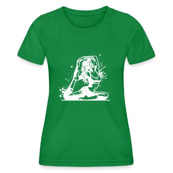 Yoga student in deep concentration exercise - Women's Functional T-Shirt - kelly green - Front - AI Model Female 172 dark (172cm)