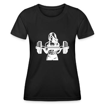 Strength Training for Women - Feel Iron and Strength - Women's Functional T-Shirt - black - Front - AI Model Female 172 light (172cm)