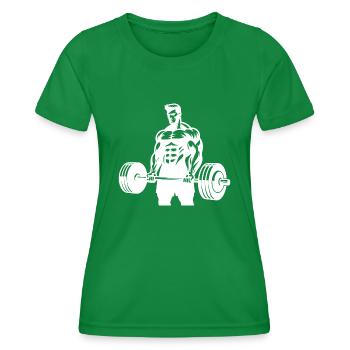 Strength Training for Men - Feel Iron and Strength - Women's Functional T-Shirt - kelly green - Front - AI Model Female 172 dark (172cm)
