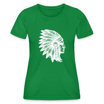 Grim warrior with magnificent headdress - Women's Functional T-Shirt - kelly green - Front - AI Model Female 172 dark (172cm)