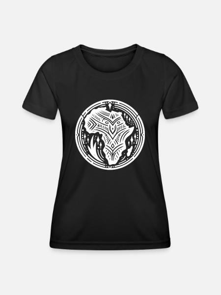 Afrika Kontinent Vintage Tattoo Style Schmuck - Frauen Funktions-T-Shirt - Schwarz
