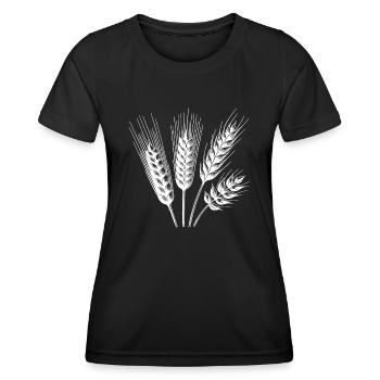 Getreidesorten Weizen und Hafer Ähren - Frauen Funktions-T-Shirt - Schwarz - Vorne - AI Model Female 172 light (172cm)