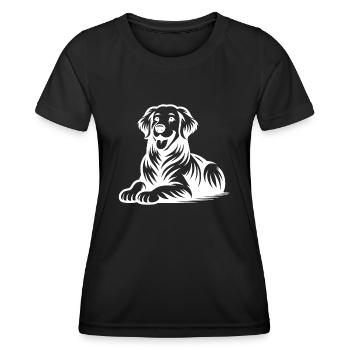 Vierbeiner Hunde Golden Retriever Porträt - Frauen Funktions-T-Shirt - Schwarz - Vorne - AI Model Female 172 light (172cm)