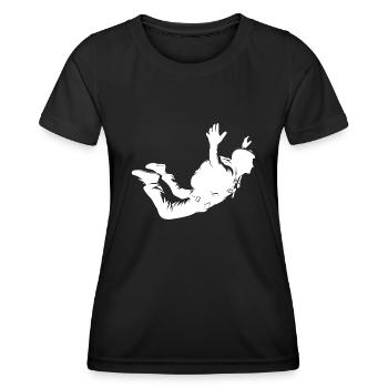 Fallschirmsport Hobby Mann Fallschirmsprung Flug - Frauen Funktions-T-Shirt - Schwarz - Vorne - AI Model Female 172 light (172cm)