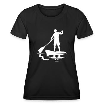 Paddelverein Stand Up Paddling und Brett - Frauen Funktions-T-Shirt - Schwarz - Vorne - AI Model Female 172 light (172cm)