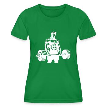 Ehrgeiziger ambitionierter Sportler mit Langhantel - Frauen Funktions-T-Shirt - Kelly Green - Vorne - AI Model Female 172 dark (172cm)