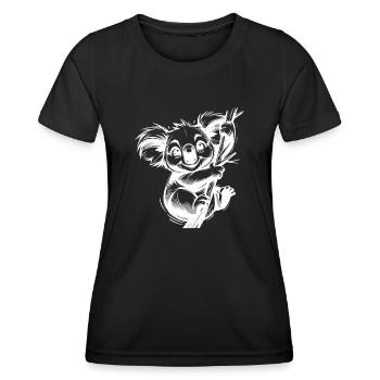 Dessin au crayon Koala pour enfants australiens - T-shirt sport Femme - noir - Devant - AI Model Female 172 light (172cm)