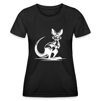 Kangourou souriant australien - T-shirt sport Femme - noir - Devant - AI Model Female 172 light (172cm)