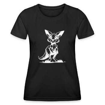 Croquis de dessin de bébé kangourou pour petits enfants - T-shirt sport Femme - noir - Devant - AI Model Female 172 light (172cm)