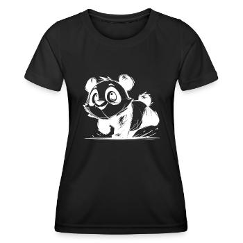 Petit panda mignon bébé dessin au crayon - T-shirt sport Femme - noir - Devant - AI Model Female 172 light (172cm)