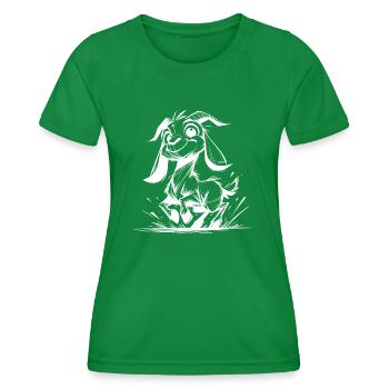 Kleine Kinder Ziege kleines hüpfendes Geißlein - Frauen Funktions-T-Shirt - Kelly Green - Vorne - AI Model Female 172 dark (172cm)
