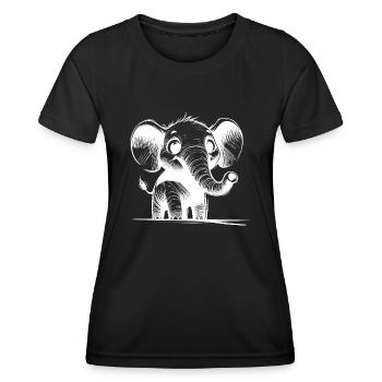 Mignon bébé éléphant avec de grandes oreilles - T-shirt sport Femme - noir - Devant - AI Model Female 172 light (172cm)