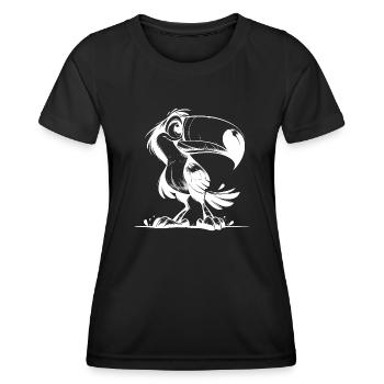 Exotic Toucan Pencil Sketch - Women's Functional T-Shirt - black - Front - AI Model Female 172 light (172cm)