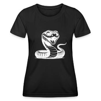 Giftig lächelnde Schlangen Tattoo Skizze - Frauen Funktions-T-Shirt - Schwarz - Vorne - AI Model Female 172 light (172cm)