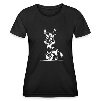 Croquis pour enfants Dessin au crayon de l’âne - T-shirt sport Femme - noir - Devant - AI Model Female 172 light (172cm)