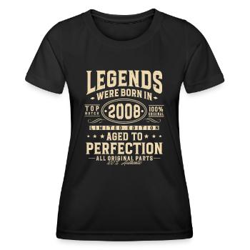 Legenden wurden 2008 geboren - Frauen Funktions-T-Shirt - Schwarz - Vorne - AI Model Female 172 light (172cm)