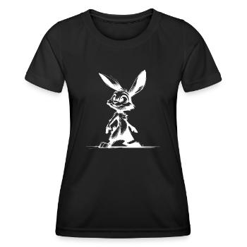 Häschen mit großen Augen und Ohren - Frauen Funktions-T-Shirt - Schwarz - Vorne - AI Model Female 172 light (172cm)