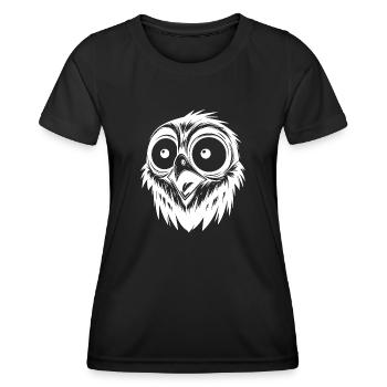 Dessin d’oiseau d’horreur effrayé - T-shirt sport Femme - noir - Devant - AI Model Female 172 light (172cm)