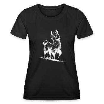 Niedliches Lama Kinder Kuschel Style - Frauen Funktions-T-Shirt - Schwarz - Vorne - AI Model Female 172 light (172cm)