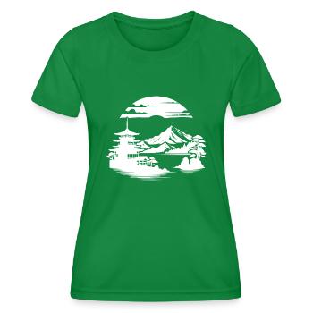 Paysage asiatique Méditation Japon Design - T-shirt sport Femme - vert - Devant - AI Model Female 172 dark (172cm)