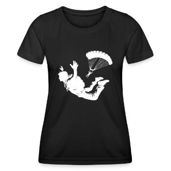 Zwei Hobby Fallschirmspringer Fallschirmsprung - Frauen Funktions-T-Shirt - Schwarz - Vorne - AI Model Female 172 light (172cm)