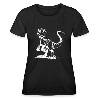 Clever Raptor Naughty Baby Dino Fun Sketch - T-shirt sport Femme - noir - Devant - AI Model Female 172 light (172cm)