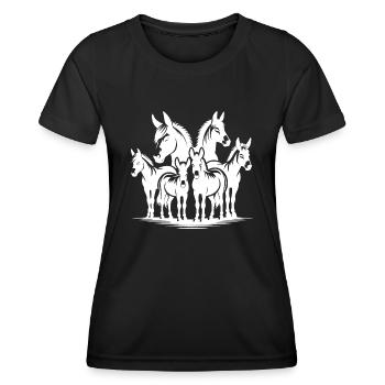 Groupes d’ânes Portrait Images - T-shirt sport Femme - noir - Devant - AI Model Female 172 light (172cm)