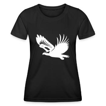 Seeadler auf breiten Schwingen im Aufwind - Frauen Funktions-T-Shirt - Schwarz - Vorne - AI Model Female 172 light (172cm)