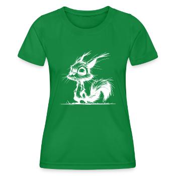 Eichhörnchen total verpennt und verschlafene Augen - Frauen Funktions-T-Shirt - Kelly Green - Vorne - AI Model Female 172 dark (172cm)